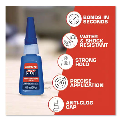 Professional Super Glue, 0.99 oz, Dries Clear