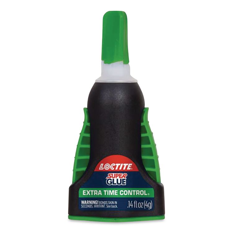 Extra Time Control Super Glue, 0.14 oz, Dries Clear