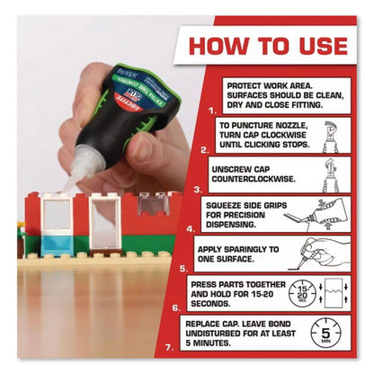 Extra Time Control Super Glue, 0.14 oz, Dries Clear