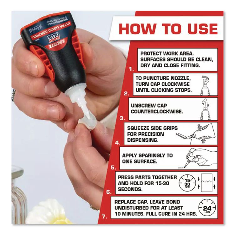 Ultra Liquid Control Super Glue, 0.14 oz, Dries Clear