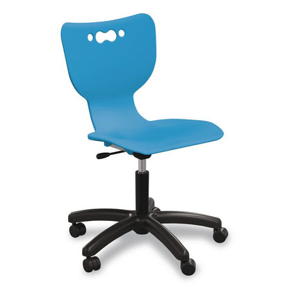 Hierarchy Five-Star Chair, Supports Up to 250 lbs, 21.68" Seat Height, Blue Seat, Blue Back, Black Base
