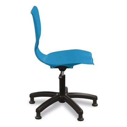 Hierarchy Five-Star Chair, Supports Up to 250 lbs, 21.68" Seat Height, Blue Seat, Blue Back, Black Base