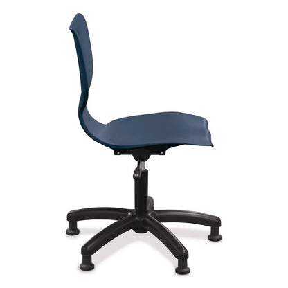 Hierarchy Five-Star Chair, Supports Up to 250 lbs, 21.68" Seat Height, Navy Seat, Navy Back, Black Base