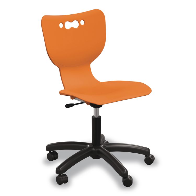 Hierarchy Five-Star Chair, Supports Up to 250 lbs, 21.68" Seat Height, Orange Seat, Orange Back, Black Base