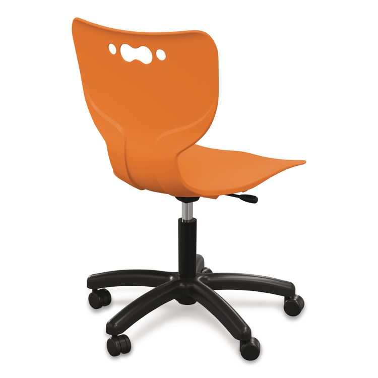 Hierarchy Five-Star Chair, Supports Up to 250 lbs, 21.68" Seat Height, Orange Seat, Orange Back, Black Base