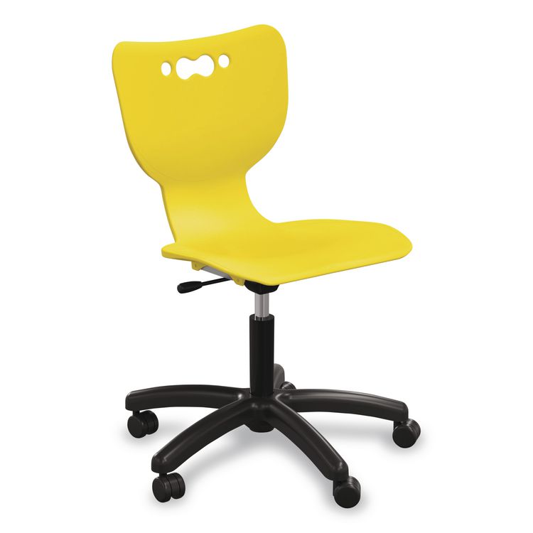 Hierarchy Five-Star Chair, Supports Up to 250 lbs, 21.68" Seat Height, Yellow Seat, Yellow Back, Black Base