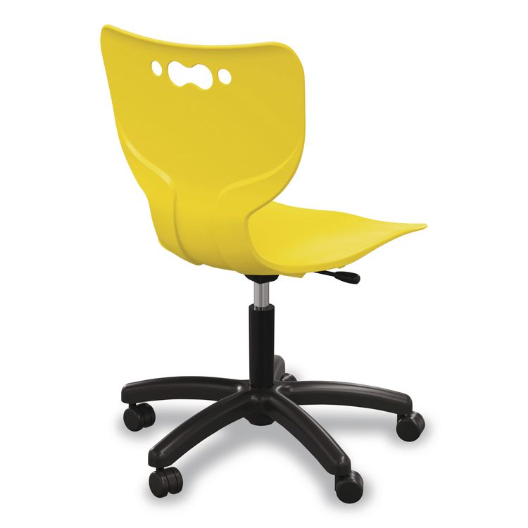 Hierarchy Five-Star Chair, Supports Up to 250 lbs, 21.68" Seat Height, Yellow Seat, Yellow Back, Black Base