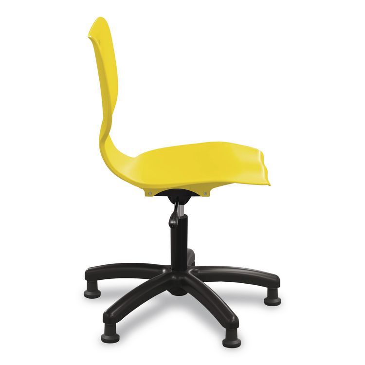 Hierarchy Five-Star Chair, Supports Up to 250 lbs, 21.68" Seat Height, Yellow Seat, Yellow Back, Black Base