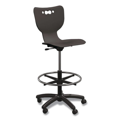 Hierarchy Five-Star Stool, Supports Up to 250 lbs, 24.48" to 33.23" Seat Height, Black Seat, Black Base