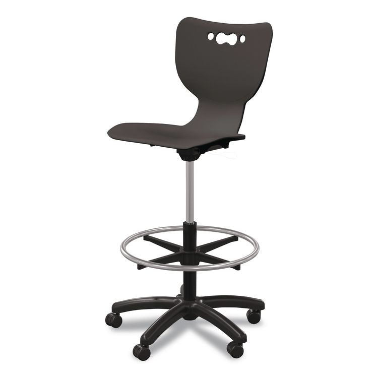 Hierarchy Five-Star Stool, Supports Up to 250 lbs, 24.48" to 33.23" Seat Height, Black Seat, Black Base