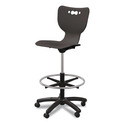 Hierarchy Five-Star Stool, Supports Up to 250 lbs, 24.48" to 33.23" Seat Height, Black Seat, Black Base