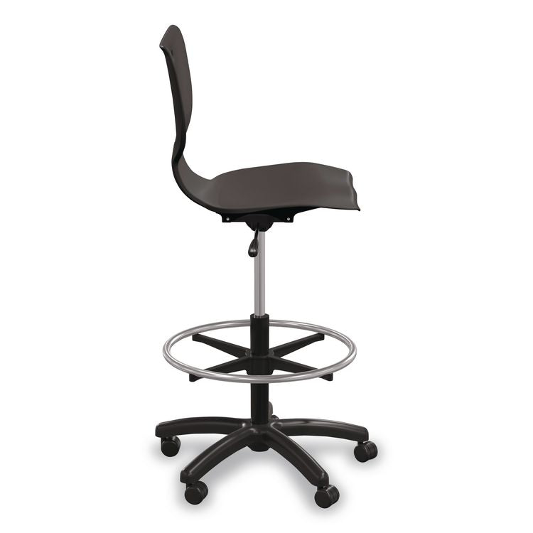 Hierarchy Five-Star Stool, Supports Up to 250 lbs, 24.48" to 33.23" Seat Height, Black Seat, Black Base