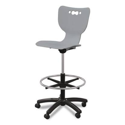 Hierarchy Five-Star Stool, Supports Up to 250 lbs, 24.48" to 33.23" Seat Height, Gray Seat, Black Base