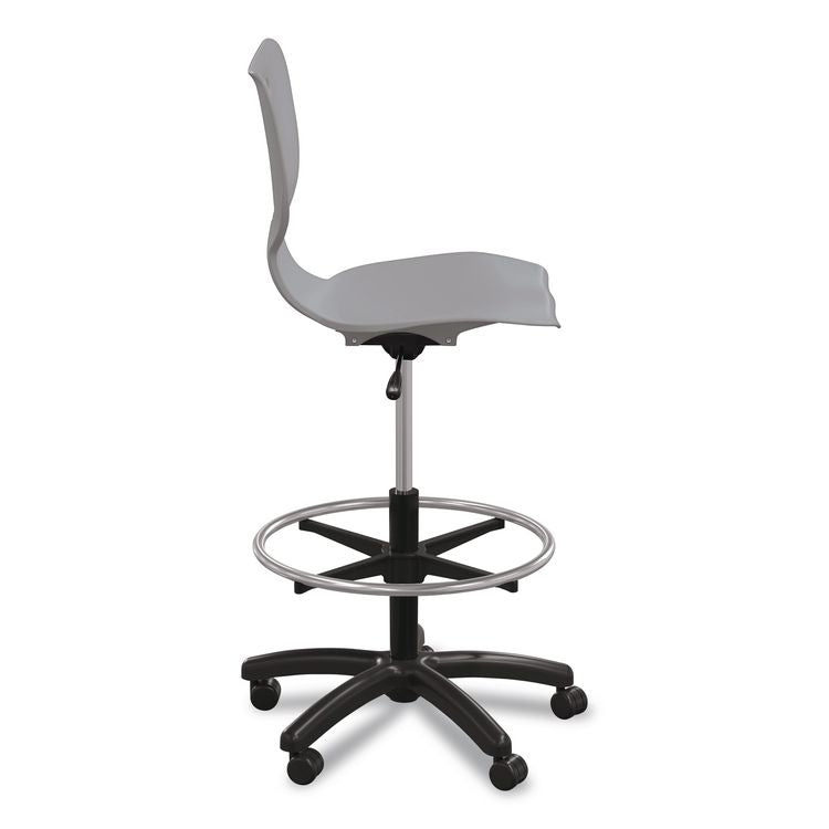 Hierarchy Five-Star Stool, Supports Up to 250 lbs, 24.48" to 33.23" Seat Height, Gray Seat, Black Base