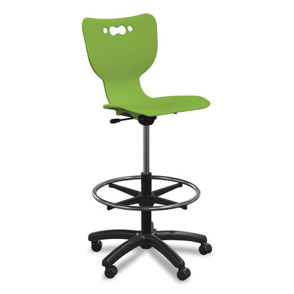 Hierarchy Five-Star Stool, Supports Up to 250 lbs, 24.48" to 33.23" Seat Height, Green Seat, Black Base