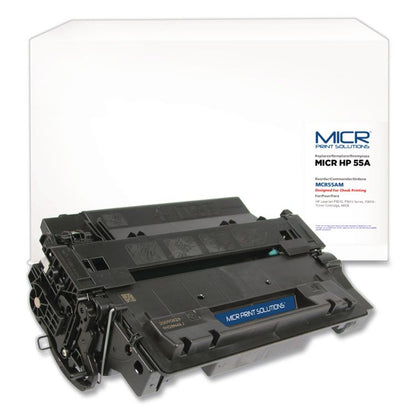 Compatible CE255A(M) (55AM) MICR Toner, 6,000 Page-Yield, Black