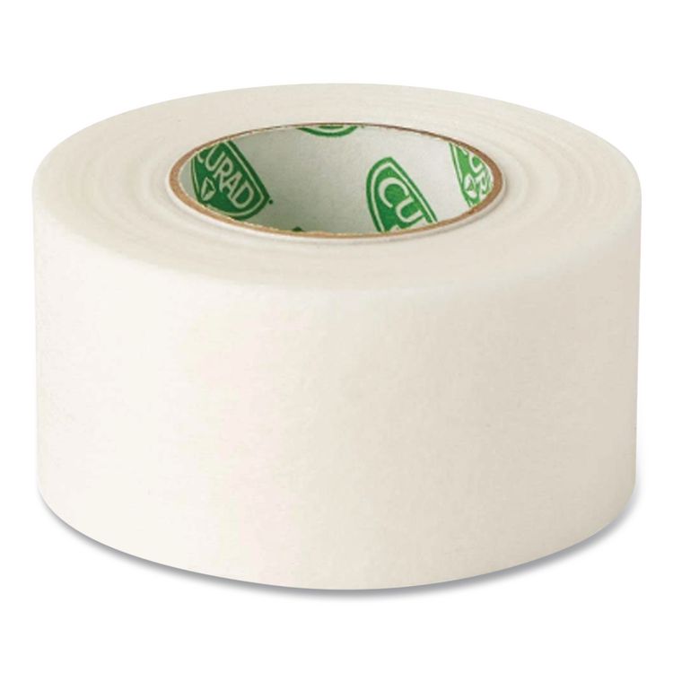 Paper Adhesive Tape, Medium-Duty, 2" x 10 yds, White, 6/Pack