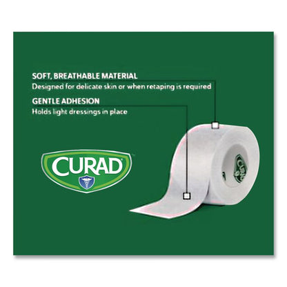 Paper Adhesive Tape, Medium-Duty, 2" x 10 yds, White, 6/Pack