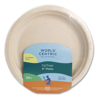 Fiber Plates, 9" dia, Natural, 20/Pack