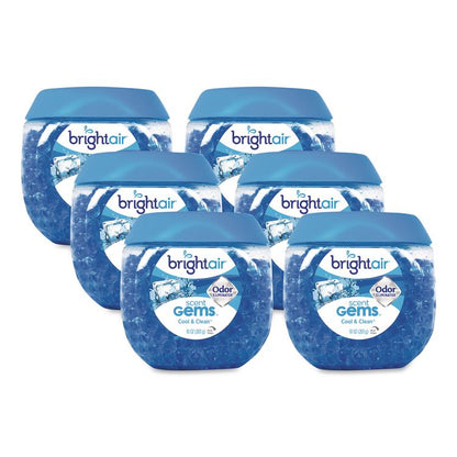 Scent Gems Odor Eliminator, Cool and Clean, Blue, 10 oz Jar, 6/Carton