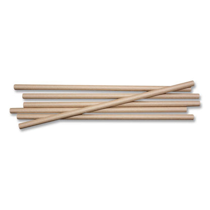 Kraft Paper Straws, 8", Brown, 50/Pack