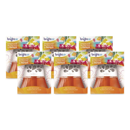 Scented Oil Air Freshener, Hawaiian Blossoms and Papaya, Orange, 2.5 oz, 6/Carton