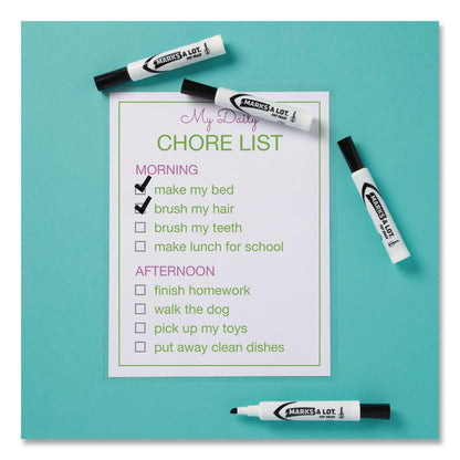 MARKS A LOT Desk-Style Dry Erase Marker Value Pack, Broad Chisel Tip, Black, 36/Pack