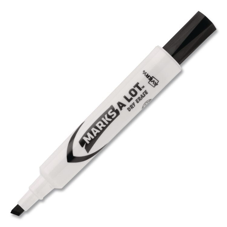MARKS A LOT Desk-Style Dry Erase Marker Value Pack, Broad Chisel Tip, Black, 36/Pack