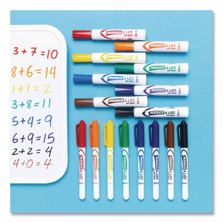 MARKS A LOT Desk-Style Dry Erase Marker Value Pack, Broad Chisel Tip, Black, 36/Pack