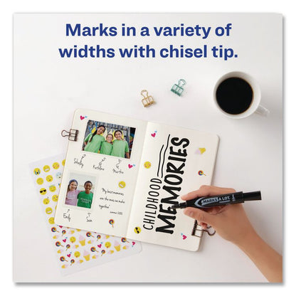 MARKS A LOT Regular Desk-Style Permanent Marker Value Pack, Broad Chisel Tip, Assorted Colors, 24/Pack