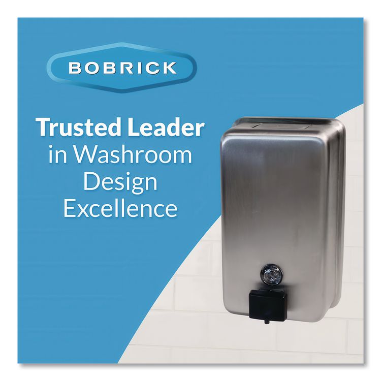 ClassicSeries Surface-Mounted Soap Dispenser, 40 oz, 4.75 x 3.5 x 8.13, Stainless Steel