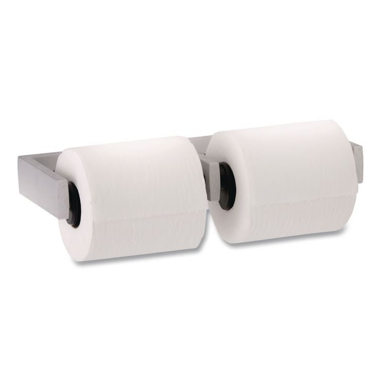 ClassicSeries Toilet Tissue Dispenser for Two Rolls, Controlled Delivery, 12.5 x 4 86 x 1.5, Black/Aluminum