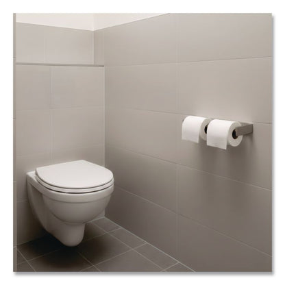 ClassicSeries Toilet Tissue Dispenser for Two Rolls, Controlled Delivery, 12.5 x 4 86 x 1.5, Black/Aluminum