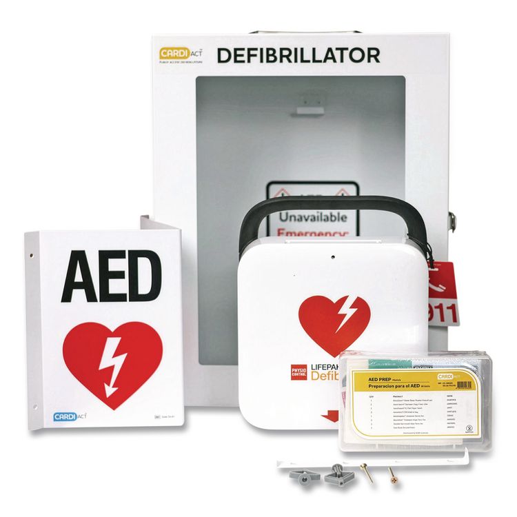 LIFEPAK CR2 Fully-Automatic, Cellular, English/Spanish. Handle, Standard Cabinet