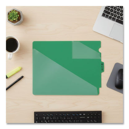 End Tab Poly Out Guides, Two-Pocket Style, 1/3-Cut End Tab, Out, 8.5 x 11, Green, 50/Box