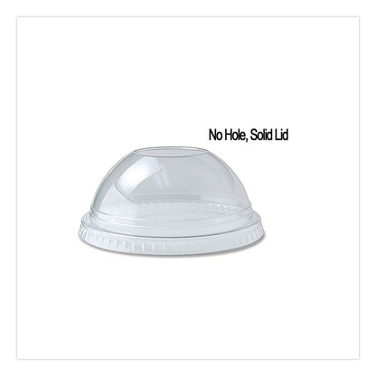 Kal-Clear/Nexclear Drink Cup Lids, Dome Lid with No Hole, Fits 12 oz to 20 oz Cold Cups, Plastic, Clear, 1,000/Carton