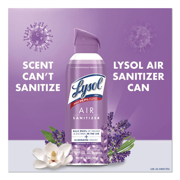 Air Sanitizer Spray, Lavender Sky Scent, 10 oz Aerosol Spray, 6/Carton