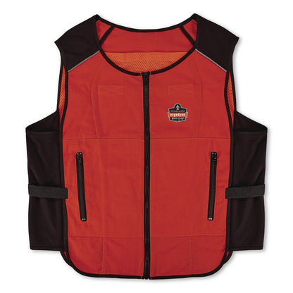 Chill-Its 6260 Lightweight Phase Change Cooling Vest with Packs, Cotton/Polyester, 2X-Large/3X-Large, Orange