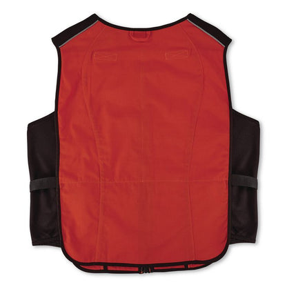 Chill-Its 6260 Lightweight Phase Change Cooling Vest with Packs, Cotton/Polyester, 2X-Large/3X-Large, Orange