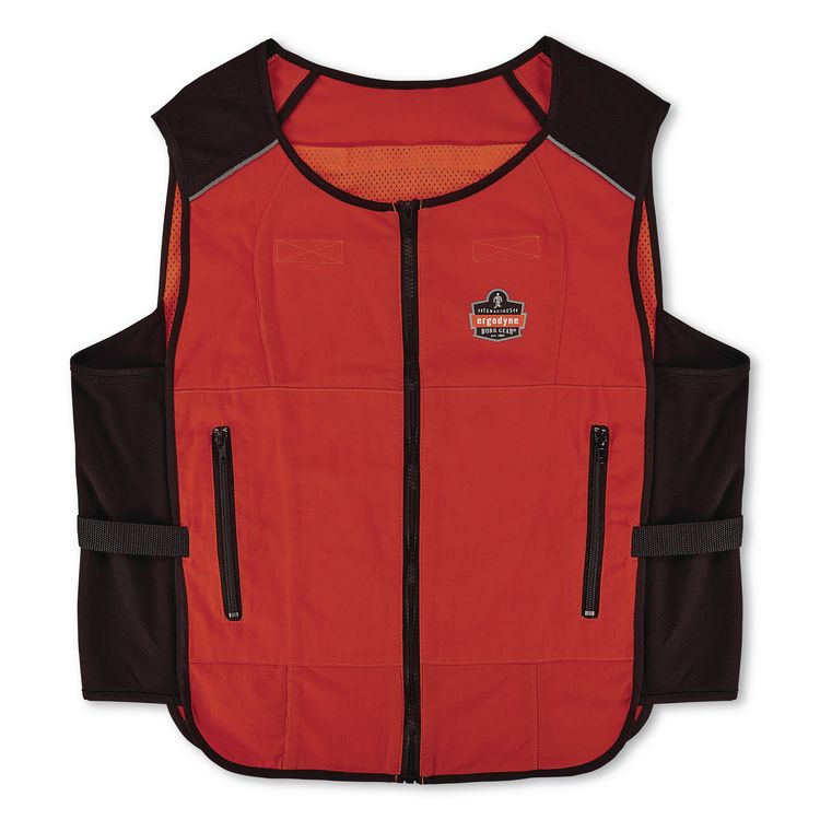 Chill-Its 6255 Lightweight Phase Change Cooling Vest, Cotton/Polyester, Small/Medium, Orange