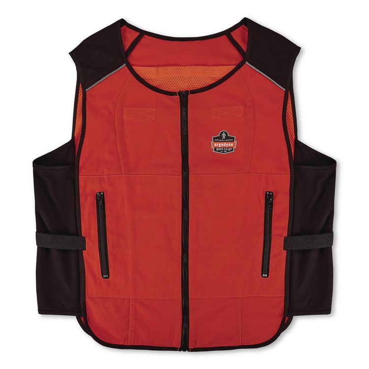 Chill-Its 6255 Lightweight Phase Change Cooling Vest, Cotton/Polyester, Large/X-Large, Orange