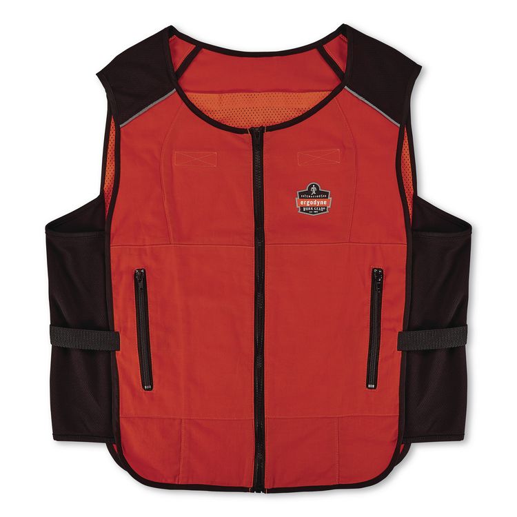 Chill-Its 6255 Lightweight Phase Change Cooling Vest, Cotton/Polyester, 2X-Large/3X-Large, Orange