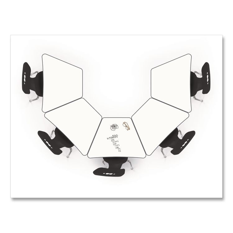 Hierarchy Rectangle Desk, 26" x 20" x 18" to 29", White Porcelain Steel Top/Platinum Legs