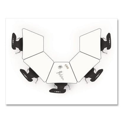 Hierarchy Rectangle Desk, 26" x 20" x 18" to 29", White Porcelain Steel Top/Platinum Legs