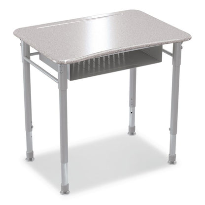 Astute Hard Plastic Desk, 26" x 19.3" x 23.1" to 33.1", Gray Nebula, 2/Carton