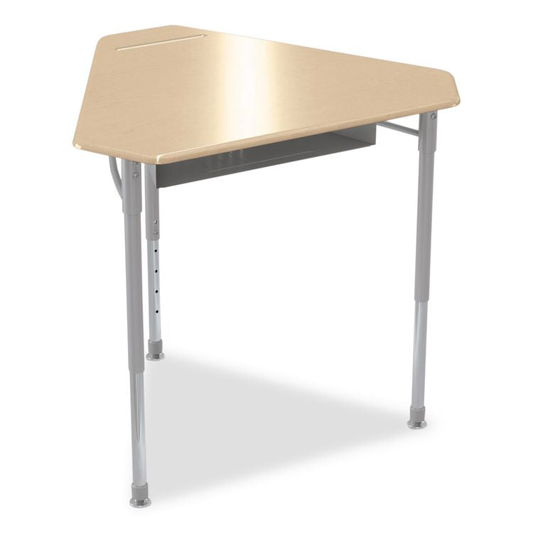 Astute Hard Plastic Desk, 33.8" x 29.8" x 23.1" to 33.1", Fusion Maple, 2/Carton