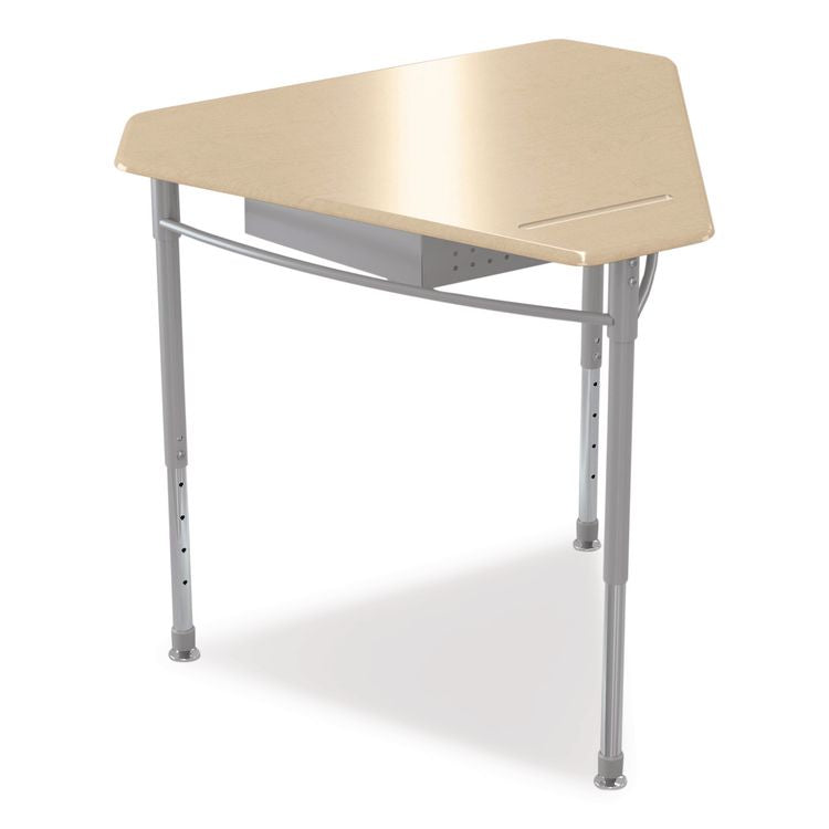 Astute Hard Plastic Desk, 33.8" x 29.8" x 23.1" to 33.1", Fusion Maple, 2/Carton