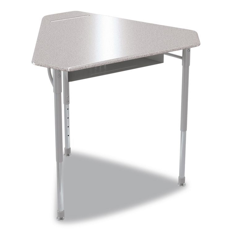 Astute Hard Plastic Desk, 33.8" x 29.8" x 23.1" to 33.1", Gray Nebula, 2/Carton