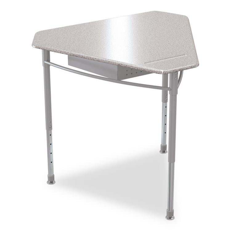 Astute Hard Plastic Desk, 33.8" x 29.8" x 23.1" to 33.1", Gray Nebula, 2/Carton
