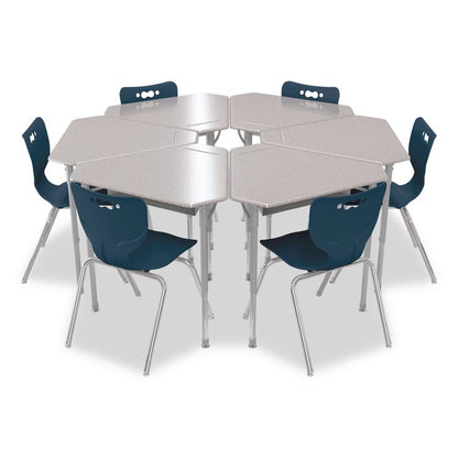 Astute Hard Plastic Desk, 33.8" x 29.8" x 23.1" to 33.1", Gray Nebula, 2/Carton